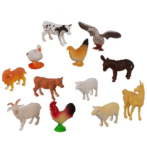 Игровой набор Фигурки домашних животных и птиц 12 штук (A012)