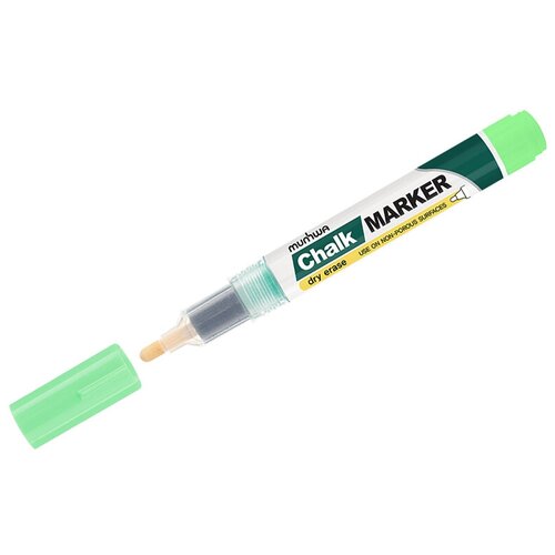 Маркер меловой MunHwa Chalk Marker зеленый, 3 мм, спиртовая основа маркер rexant 08 7004 меловой munhwa chalk marker 3 мм зеленый спиртовая основа