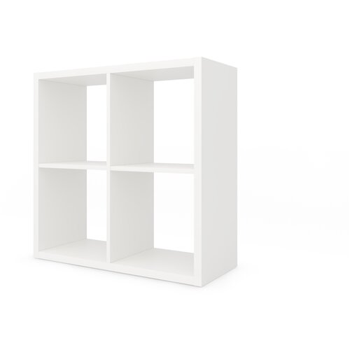 Стеллаж duo-икеа Каллакс белый, деревянный, модульный, 4 секции для хранения вещей в доме и офисе, каркас ЛДСП 28 мм. Размер 77*32*77.4 см (Ш*Г*В)