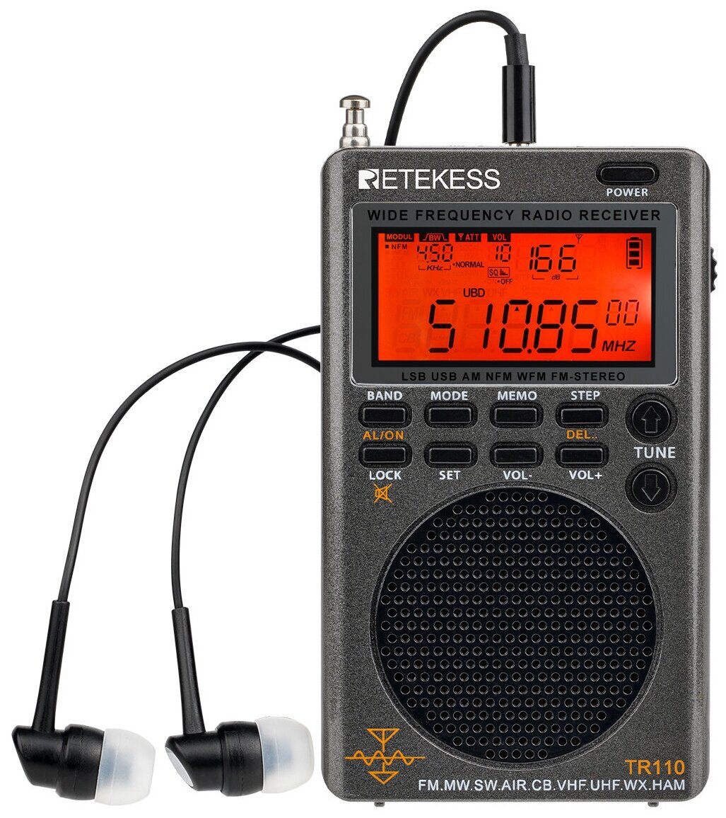 Всеволновой радиоприемник портативный Retekess TR110