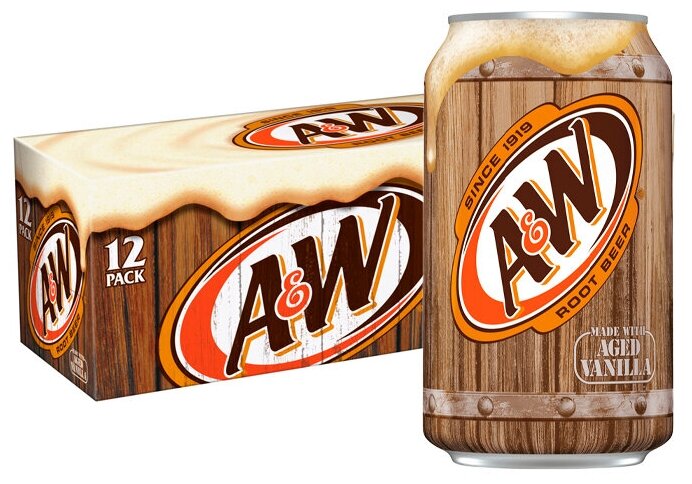 Газированный напиток A&W Root Beer (безалкогольное корневое пиво) (США), 355 мл (12 шт) - фотография № 5