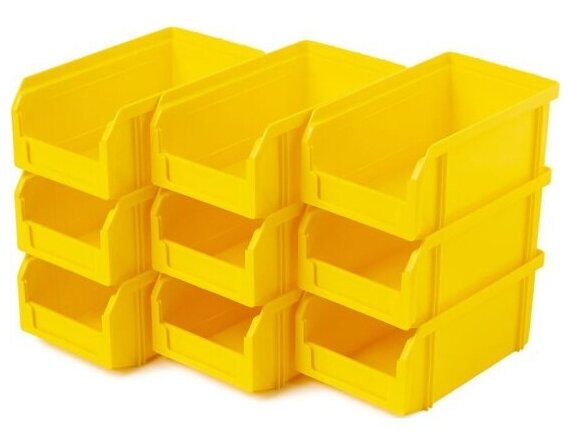 Пластиковый ящик Стелла-техник V-1-К9-желтый, 172х102х75мм, комплект 9 штук