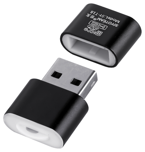 Картридер USB Micro SD, CR-01, черный