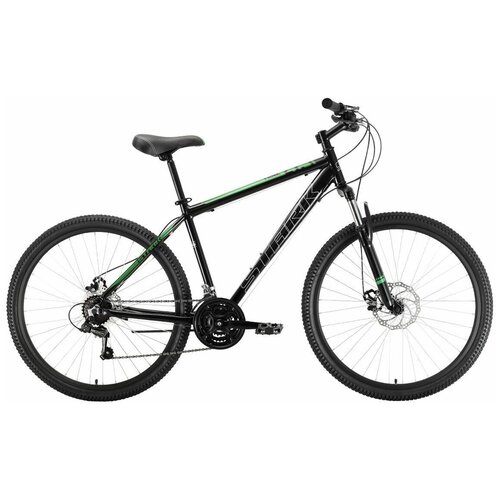 Горный (MTB) велосипед STARK Tank 27.1 D (2022) черный/зеленый 16 (требует финальной сборки) горный mtb велосипед stark tank 27 1 d 2022 черный зеленый 16 требует финальной сборки