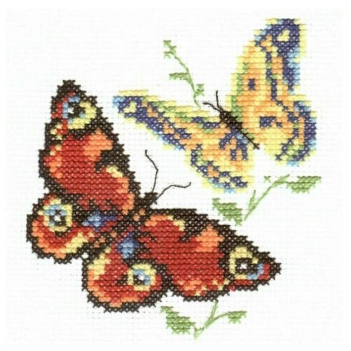 Алиса Набор для вышивания Бабочки-красавицы 10 х 11 см (0-50), 11 х 10 см