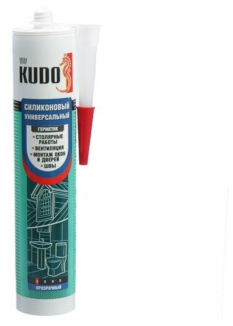 KUDO KSK-100 Герметик KUDO KSK-100 силиконовый универсальный прозрачный 280 мл - фото №1