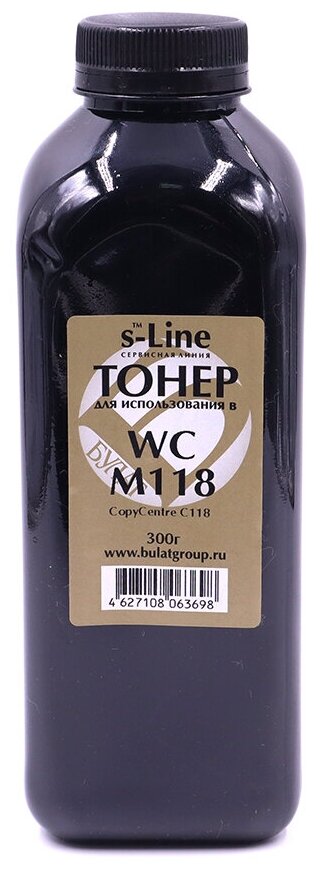 Тонер булат s-Line WC M118 для Xerox WC M118 (Чёрный, банка 300 г)