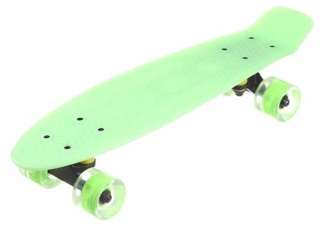 Мини Круизер Fish Skateboards 22" с флуоресцентной декой и светящимися колесами.