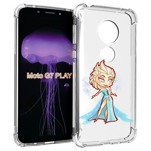Чехол MyPads снежная-принцесса женский для Motorola Moto G7 Play задняя-панель-накладка-бампер