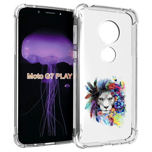 Чехол MyPads Лев 2 для Motorola Moto G7 Play задняя-панель-накладка-бампер