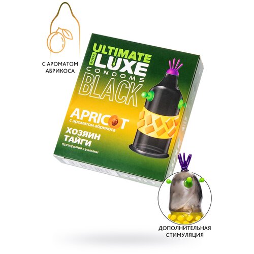 Презервативы Luxe, black ultimate, «Хозяин тайги», абрикос, 18 см, 5,2 см, 1 шт.