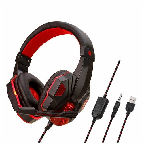Наушники полноразмерные игровые SY830 red с микрофоном 137000₽