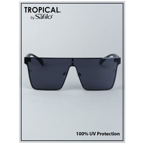 фото Солнцезащитные очки tropical, монолинза, оправа: пластик, с защитой от уф, для женщин, черный