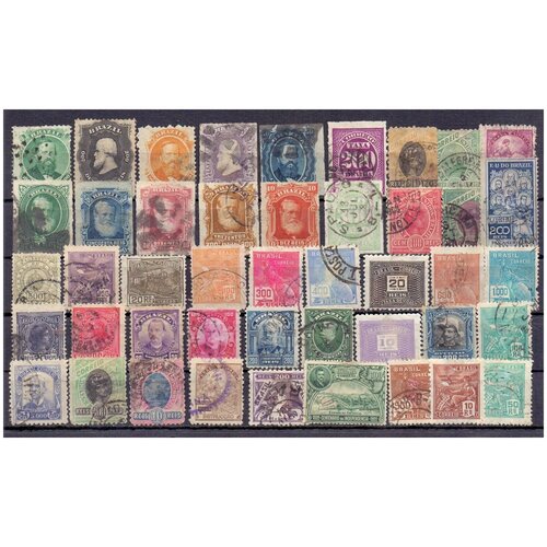 Набор почтовых марок Бразилии 1866-1930 года. Чистые, гашеные. Редкие, 45 штуки. набор почтовых марок канады 1869 1947 годы разное чистые гашеные 29 штук