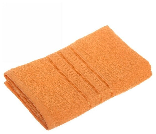 Полотенце махровое 50*80см «Comfort» цвет оранжевый 03010 плотность 300гр/м2 - фотография № 1