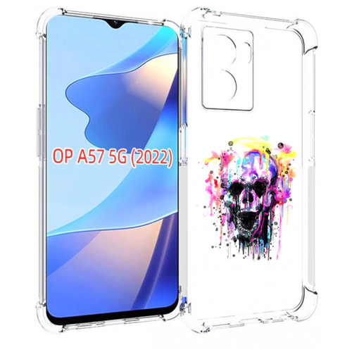 Чехол MyPads граффити череп для OPPO A57 5G(2022) задняя-панель-накладка-бампер 