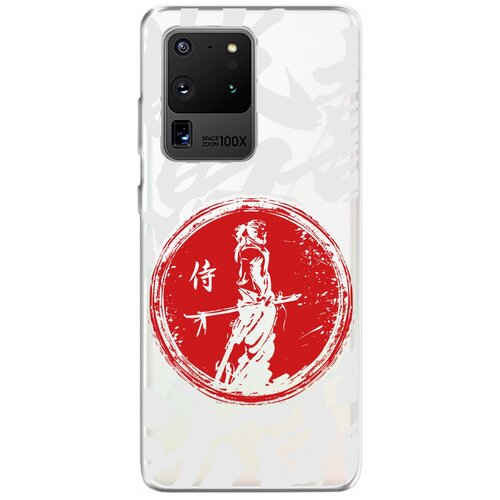 Силиконовый чехол Mcover для Samsung Galaxy S20 Ultra с рисунком Ронин воин Японии силиконовый чехол mcover на samsung galaxy s10 с рисунком ронин воин японии