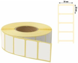 Термоэтикетки ЭКО 30х20мм, 2000 шт. в рулоне, втулка 40 мм