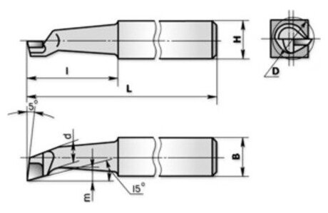 КИЗ 172000-Т5К10 Резец расточной для глухих отверстий 12х12х130 Т5К10