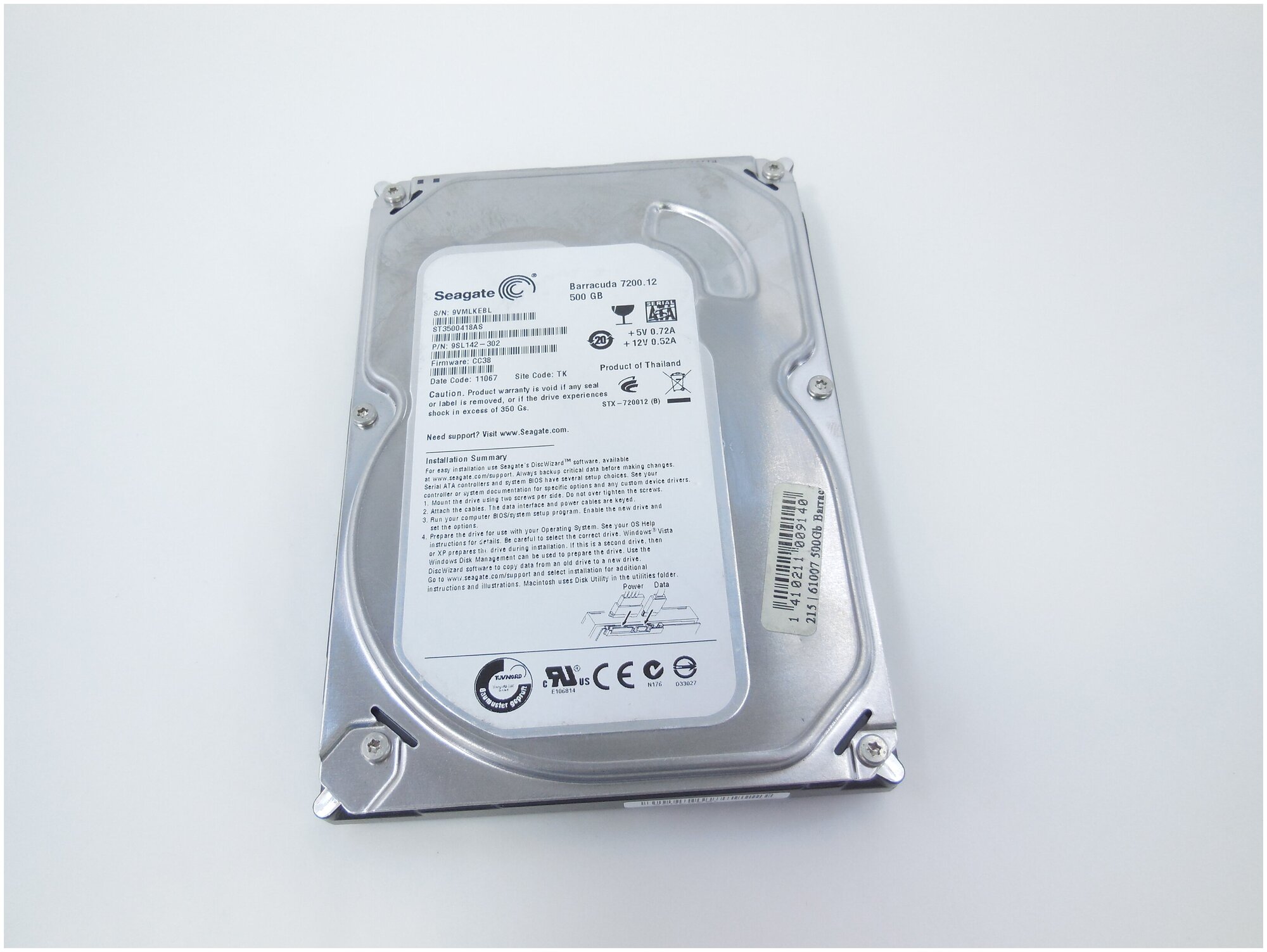 Жесткий диск 3.5 SATA 500Gb SeaGate ST3500418AS