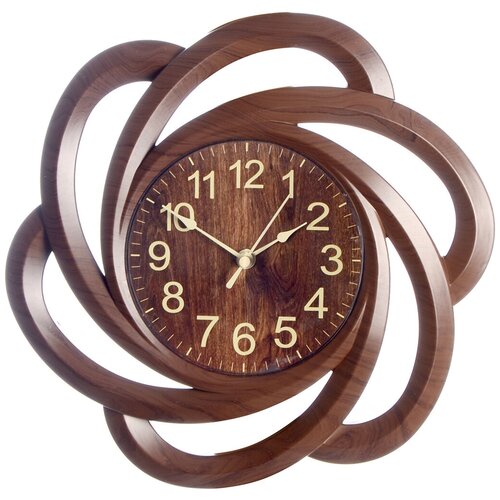Часы настенные интерьерные MAX-CL338, 25х25 см, цвет - темно-коричневый, корпус - дерево