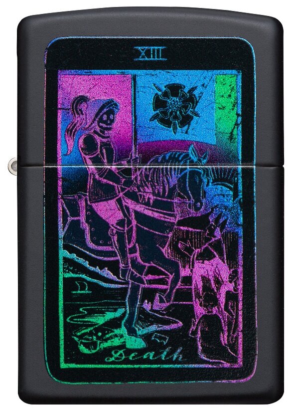 Оригинальная бензиновая зажигалка ZIPPO 49698 Tarot Card Design с покрытием Black Matte - Карта Таро
