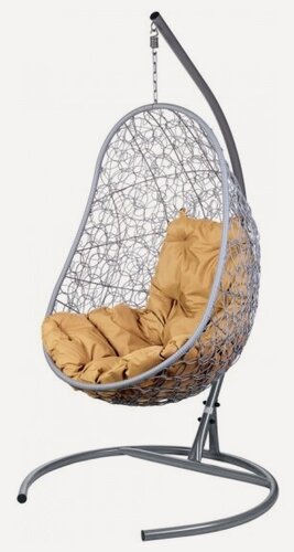 Изображение товара Подвесное кресло кокон Bigarden "Easy Gray" ( подушка бежевая)