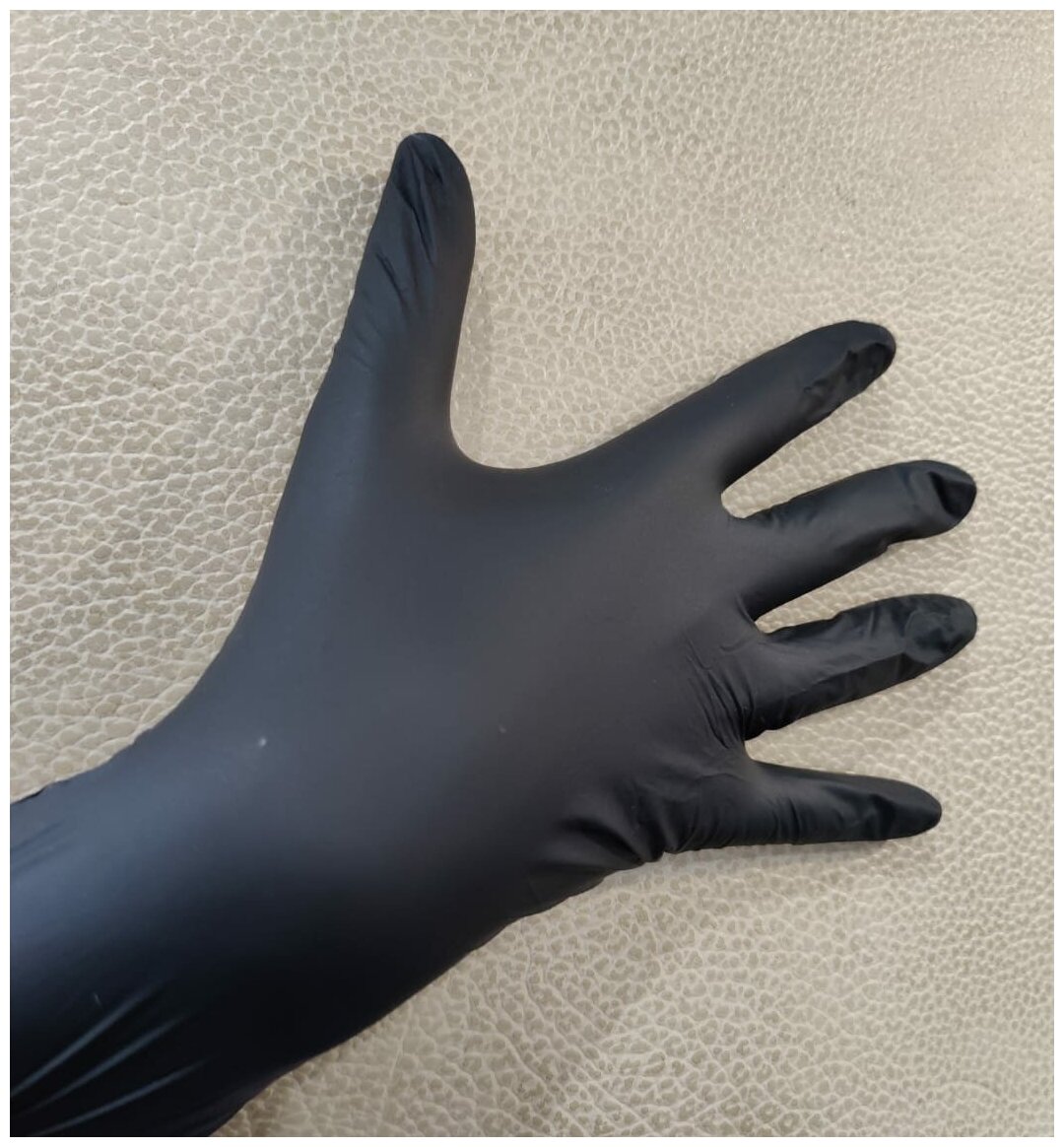 Нитриловые перчатки SOLA черные: 50 пар, размер M