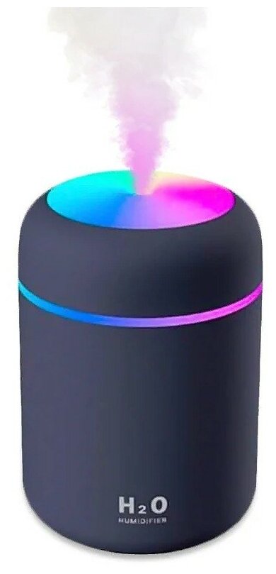 Мини-увлажнитель воздуха С подсветкой HUMIDIFIER H2O DQ серый - фотография № 1