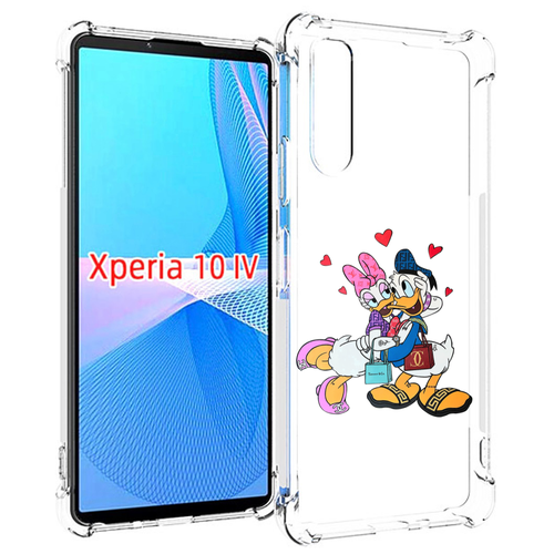 Чехол MyPads модные-влюбленные-утки для Sony Xperia 10 IV (10-4) задняя-панель-накладка-бампер