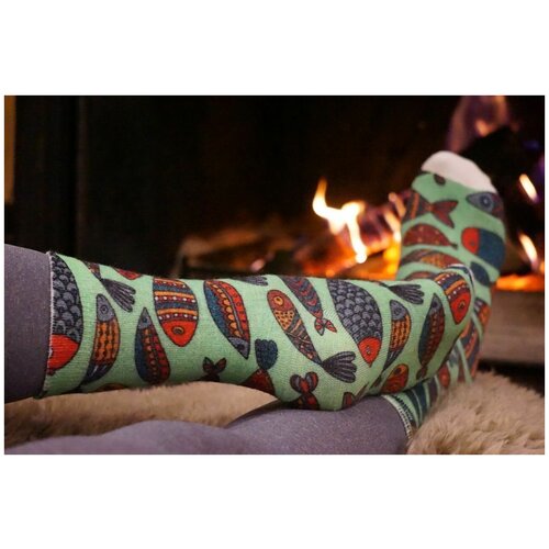 фото Носки шерстянки базовая коллекция, размер 42/45, зеленый