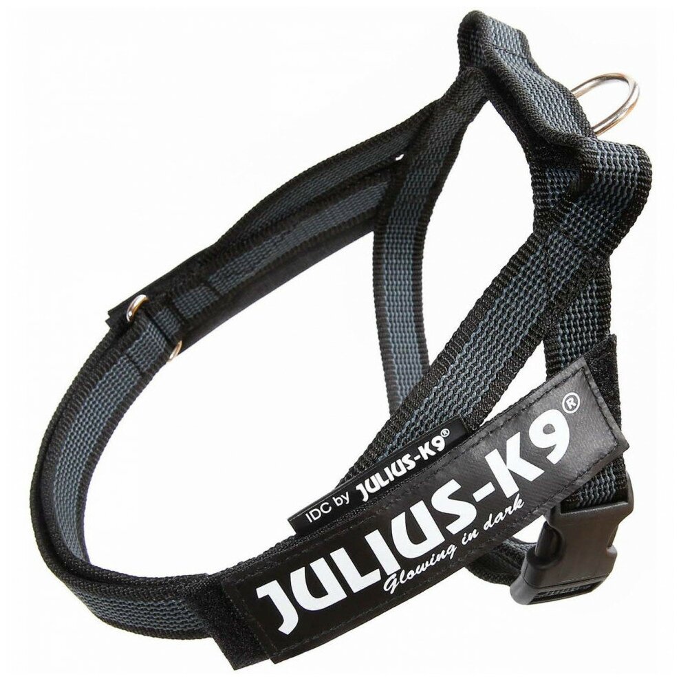 Julius-K9 шлейка для собак Color & Gray Mini-Mini, 40-49 см / 4-7 кг, черная