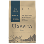 Корм SAVITA беззерновой корм для котят с лососем и белой рыбой, 2кг - изображение