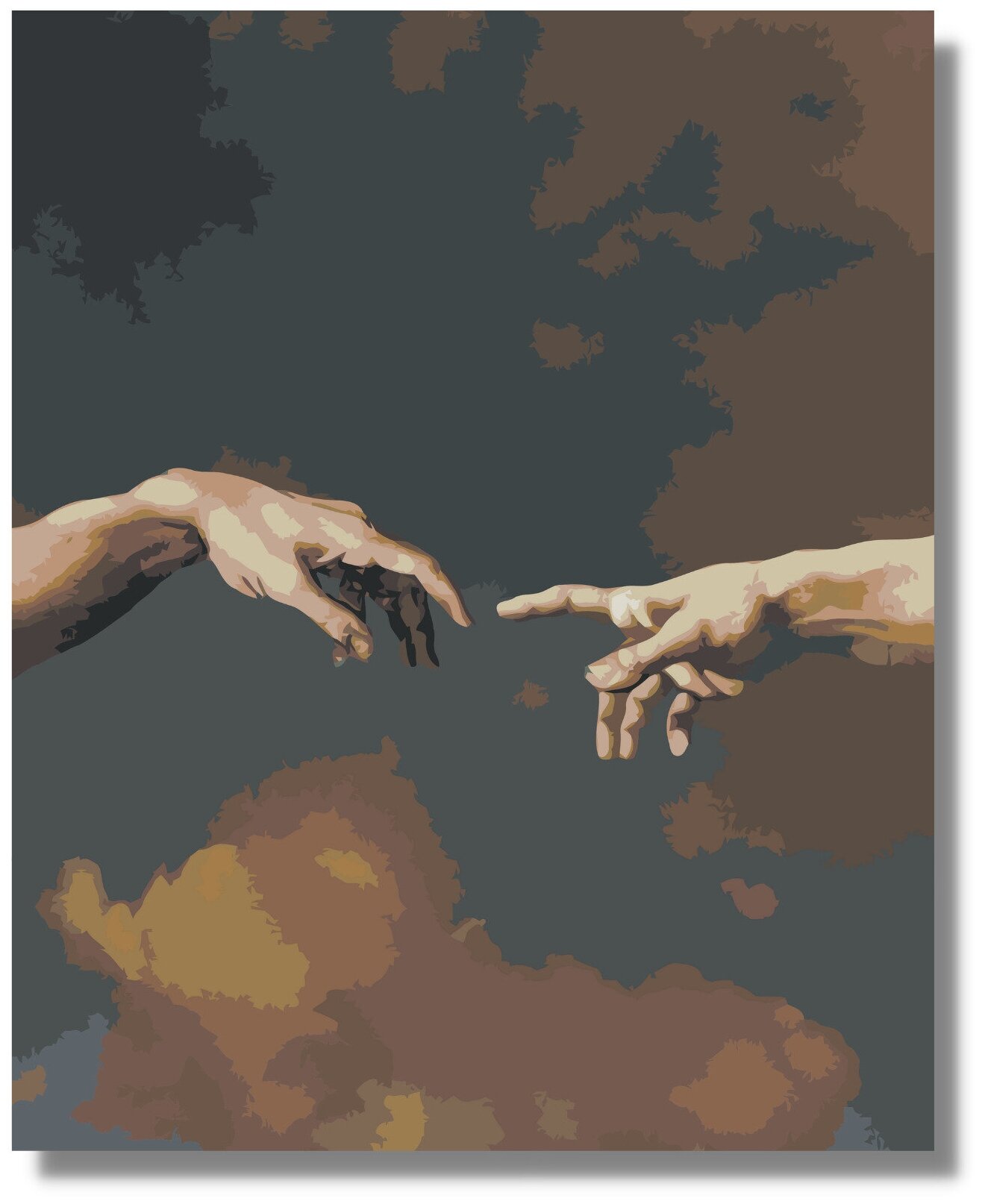 Картина по номерам " Руки Микеланджело " на холсте с подрамником 40х60