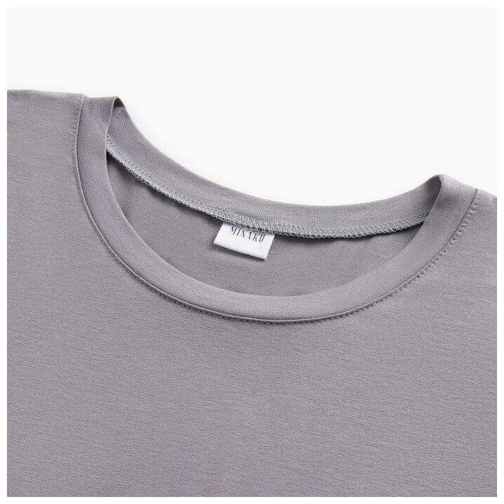 Комплект женский (лонгслив, брюки) MINAKU: Home collection цвет серый, размер 46 - фотография № 7