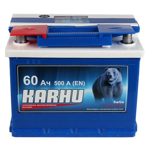 Аккумуляторная батарея KARHU 6СТ60 обратная 60Ач 12V 500А