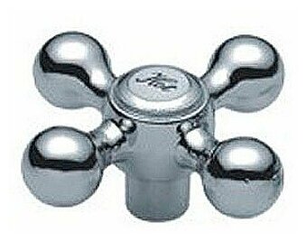 фото Ручка (маховик) для смесителя (с синим индикатором) FRAP H19, под 20 шлицов, металл