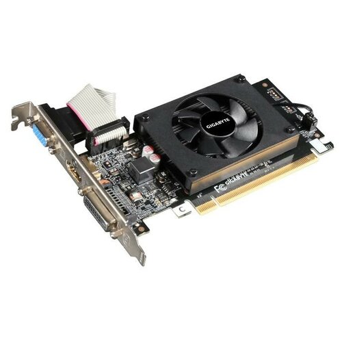 Видеокарта Gigabyte PCI-E GV-N710D3-2GL NVIDIA GeForce GT 710 2048Mb 64 DDR3 9541800 DVIx1 HDMIx1 CRTx1 HDCP Ret low profile 1010100₽