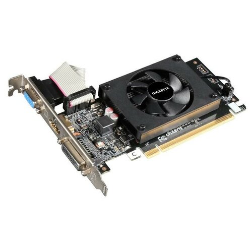 Видеокарта Gigabyte PCI-E GV-N710D3-2GL NVIDIA GeForce GT 710 2048Mb 64 DDR3 954/1800 DVIx1 HDMIx1 CRTx1 HDCP Ret low profile видеокарта asus geforce gt 710 954mhz pci e 2 0 2048mb 5012mhz 64 bit dvi hdmi hdcp gt710 sl 2gd5