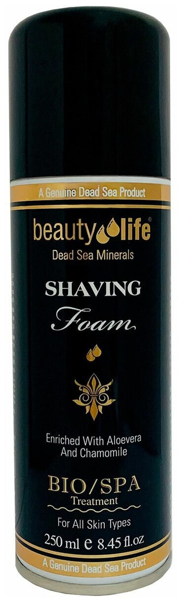 Средство для бритья Beauty Life Пена для бритья для чувствительной кожи с маслами и минералами Мертвого моря, 250мл