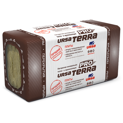 Стекловата URSA Terra 34 PN Pro 1000x610х50мм 10 шт утеплитель 8 шт 1x0 6x0 05 м 4 88 м плита terra 34 pro ursa