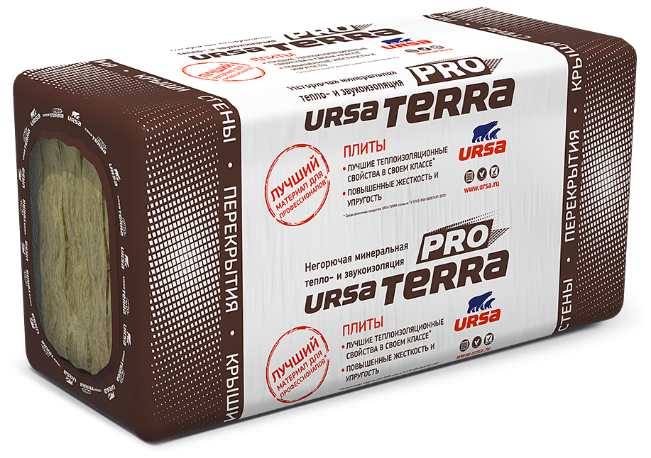 Стекловата URSA Terra 34 PN Pro 1000x610х50мм 10 шт