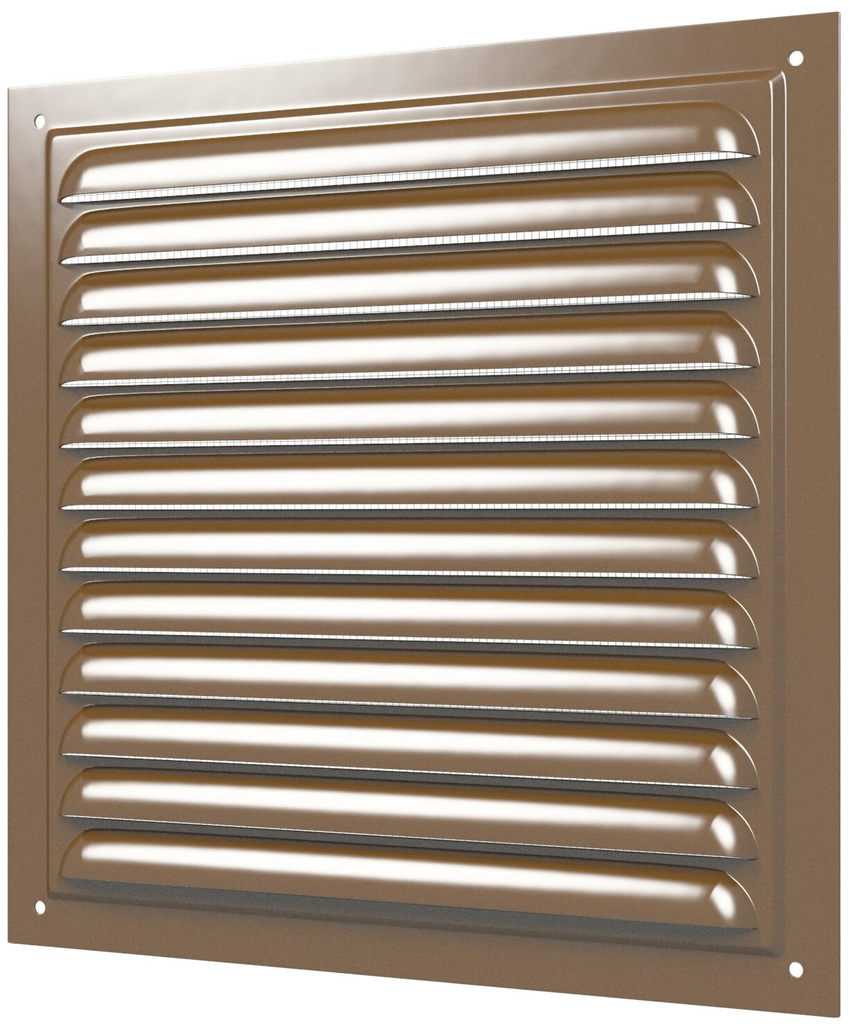 Решетка вентиляционная с сеткой металлическая 1515МЭ коричневая