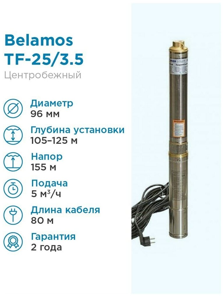 Скважинный насос BELAMOS TF-25 (450 Вт) серебристый