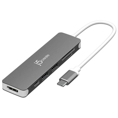 Мульти-хаб j5create USB-C® to 4K HDMI™ Multi-Port Hub (USB-C/2xUSB-A/4K HDMI/SD/microSD) серый космос (JCD353) мульти переходник j5create usb c 3 1 с супер высокой скоростью порты hdmi sd microsd 2 x usb a 3 1