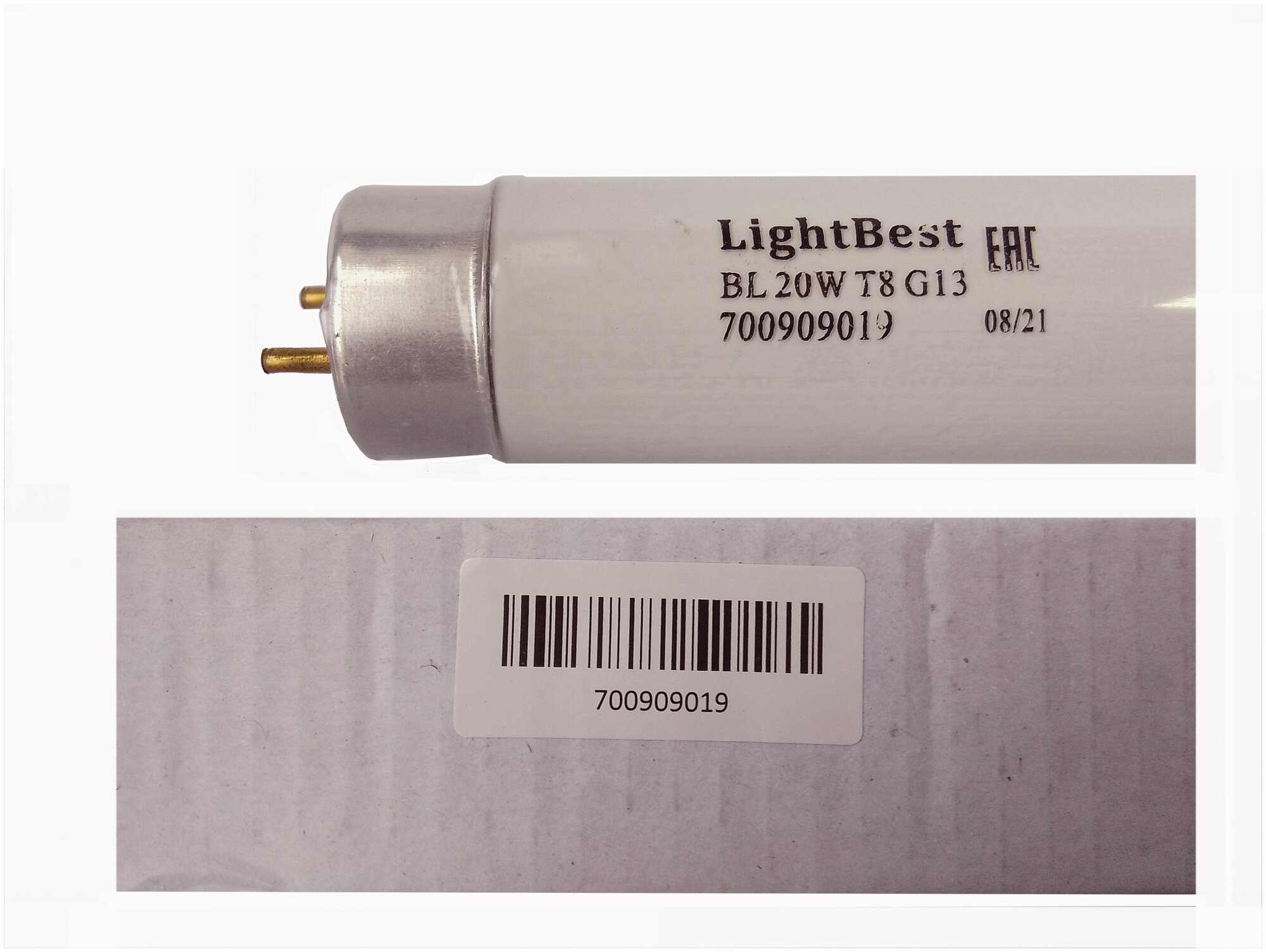 Лампа инсектицидная в пленке в ловушки для насекомых LightBest BL 20W T8 G13 355-385nm L=590mm 700909019