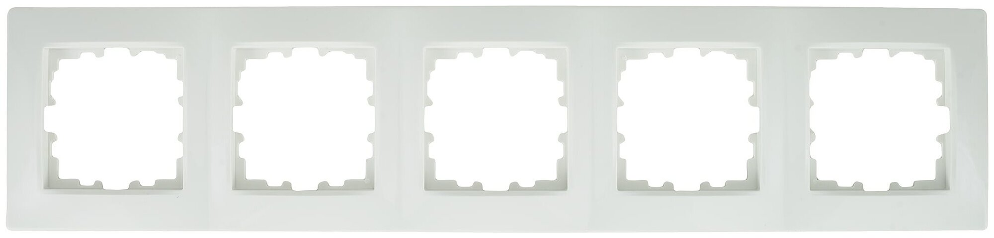 Рамка для розеток и выключателей Lexman Виктория сферическая 5 постов цвет белый - фотография № 1