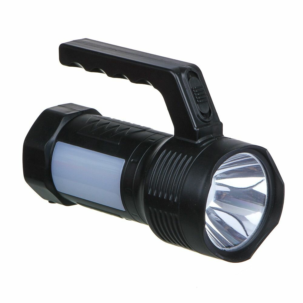 фото Ермак Фонарь прожектор, 1 LED+12 LED, 1Вт+3Вт, 800мАч, вилка 220В, 14х10см, 2 режима, пластик