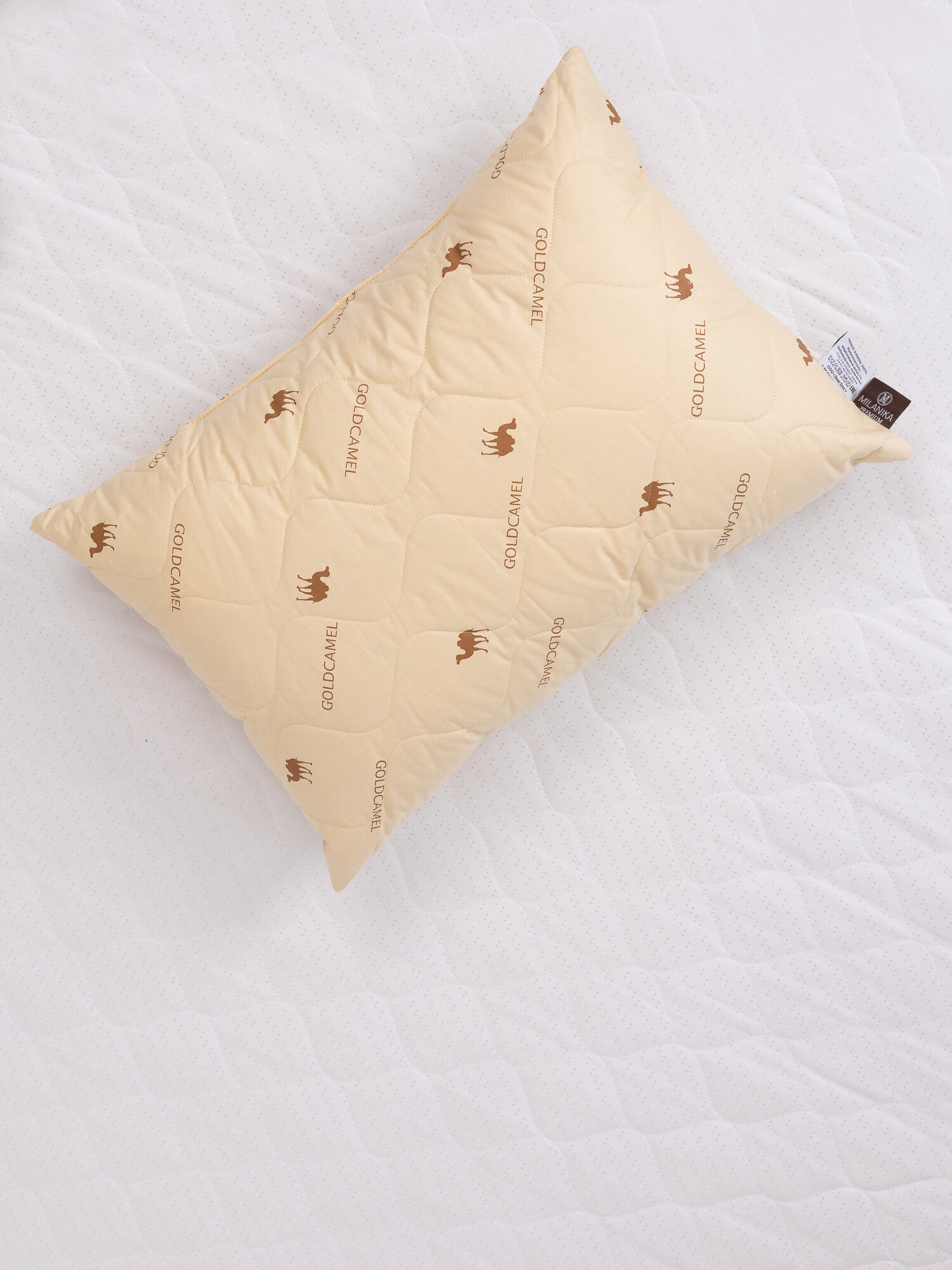 Подушка 50х70 для сна стеганая MILANIKA Премиум верблюжья шерсть — фото 1