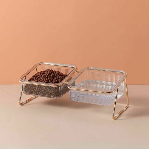 Миска рифленая Gold двойная